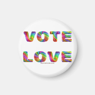 Aimant SlipperyJoe vote amour égalité fourrure de couleur