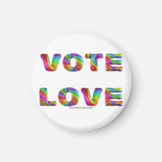 Aimant SlipperyJoe vote amour égalité fourrure de couleur (Devant)