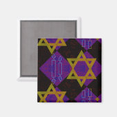 Aimant SlipperyJoe's Happy Hanoukka Star de David menorah (Recto/Verso)