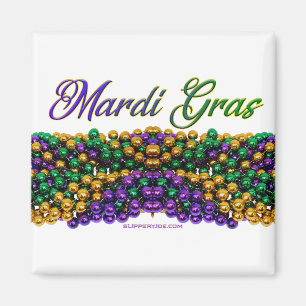 Aimant SlipperyJoe's Mardi Gras Colliers en perles violet
