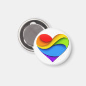 Aimant SlipperyJoe's orgueillement coeur courbes forme 3D (Recto/Verso)