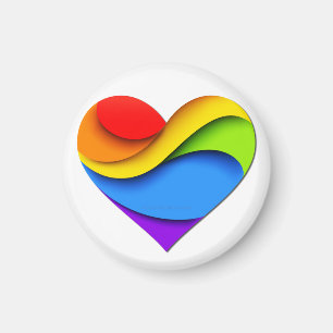 Aimant SlipperyJoe's orgueillement coeur courbes forme 3D