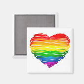 Aimant SlipperyJoe's Pride Heart Scribbles forme de coeur (Recto/Verso)