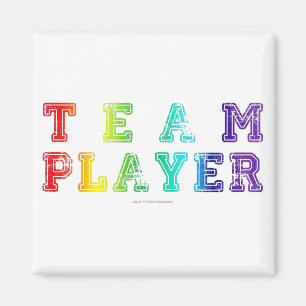 Aimant SlipperyJoe's Team Player mots orgueil couleurs pl