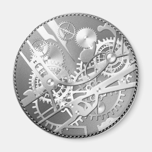 Aimant Sliver steampunk watch gears (Devant)