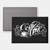 Aimant Slogan Abstrait pour l'Heure du Café (Recto/Verso)