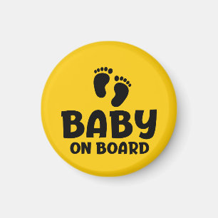 Aimant Slogan baby on board - bébé à bord, en voiture.