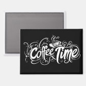 Aimant Slogan de l'heure du café Intriqué (Recto/Verso)