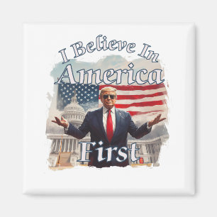 Aimant Slogan politique rétro audacieux et tenace America