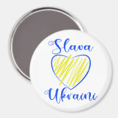 Aimant Slogan Slava La gloire ukrainienne au coeur de l'U (Recto/Verso)