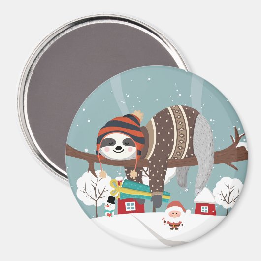 Aimant Sloth Christmas (Recto/Verso)