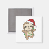Aimant Sloth Christmas Winter Animaux Slots (Recto/Verso)