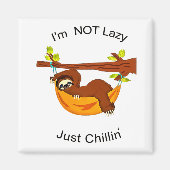 Aimant Sloth in Orange Hammock NOT LAZY JUSTE CHILLIN (Devant)