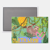 Aimant Sloth Love, Adorable Sloth in Tree (Recto/Verso)