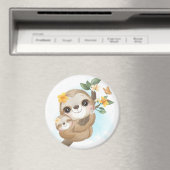 Aimant Sloth Maman avec bébé (In Situ (Lave-vaisselle))