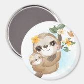 Aimant Sloth Maman avec bébé (Recto/Verso)