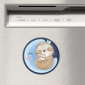 Aimant Sloth Maman avec bébé (In Situ (Lave-vaisselle))