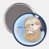 Aimant Sloth Maman avec bébé (Recto/Verso)