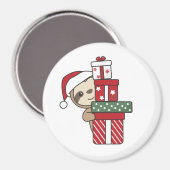 Aimant Sloth Noël Cadeau fentes d'hiver (Recto/Verso)
