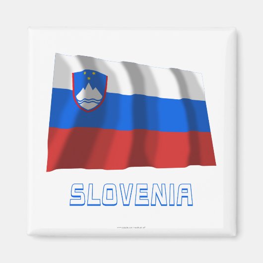 Aimant Slovénie - Drapeau avec nom (Devant)