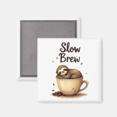 Aimant Slow Brew Coffee Sloth (Recto/Verso)