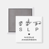 Aimant SLP orthophonie Pathologiste ASL Personnalisé (Recto/Verso)