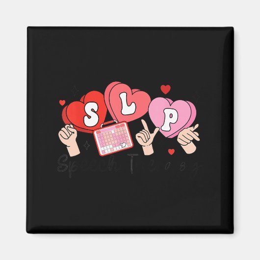 Aimant Slp Valentine's Day Speech Language Pathologist St (Devant)