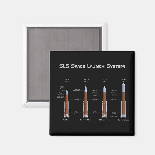 Aimant SLS Space Launch System Rockets (Recto/Verso)