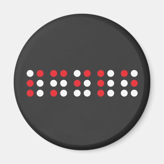 Aimant Smile en braille, Braille pour aveugles (Devant)