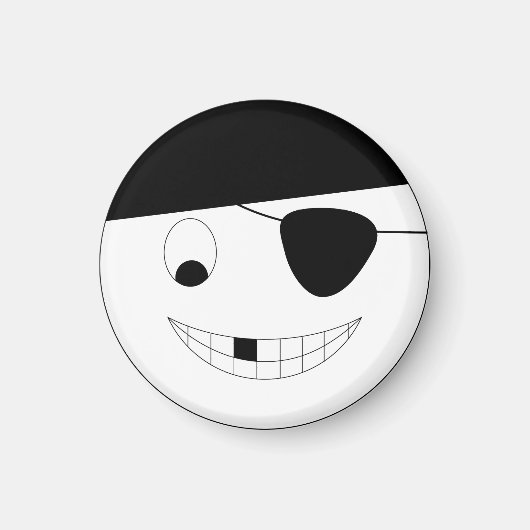 Aimant Smile face pirate Jolly roger magnétique (Devant)