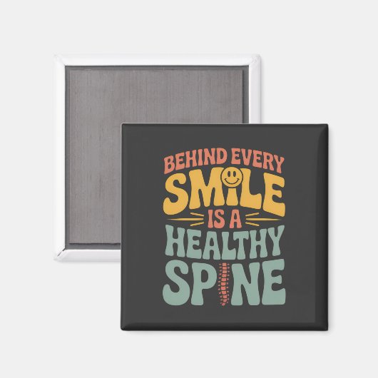 Aimant Smile Healthy Spine Chiropractor Conception de dev (Recto/Verso)