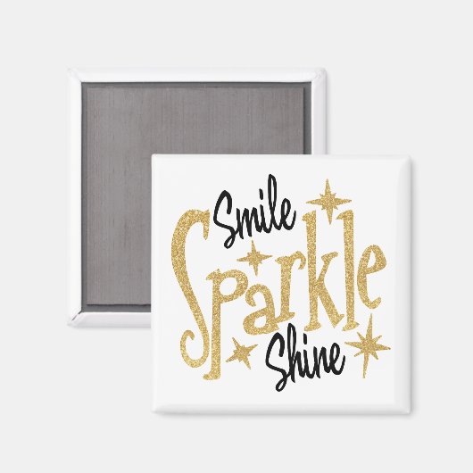 Aimant Smile Sparkle Shine Inspiration Citation Motivatio (Recto/Verso)