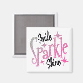 Aimant Smile Sparkle Shine Rose Parties scintillant Motiv (Recto/Verso)
