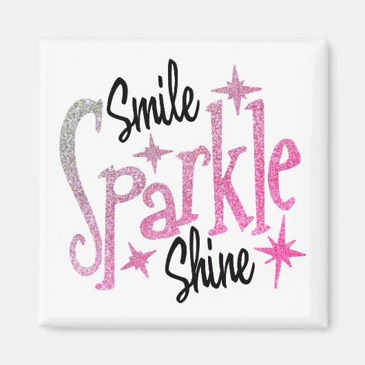 Aimant Smile Sparkle Shine Rose Parties scintillant Motiv (Devant)