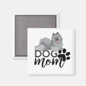 Aimant Smiling Keeshond Graphic dit Chien Maman (Recto/Verso)