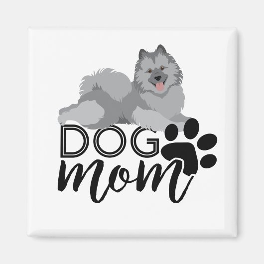 Aimant Smiling Keeshond Graphic dit Chien Maman (Devant)
