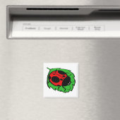 Aimant Smiling Ladybug sur une feuille verte (In Situ (Lave-vaisselle))