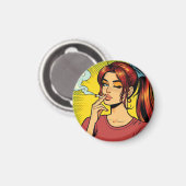 Aimant Smoking lovers | Pop art | Girl Stoner | Cigarette (Recto/Verso)