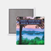 Aimant Smoky Mountains North Carolina Vue Extraordinaire (Recto/Verso)
