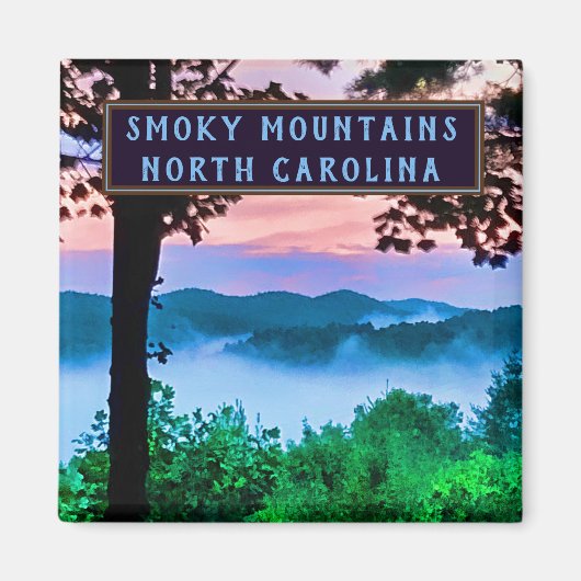 Aimant Smoky Mountains North Carolina Vue Extraordinaire (Devant)