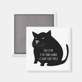 Aimant Smug Fat Black Cat Funny Quote (Recto/Verso)