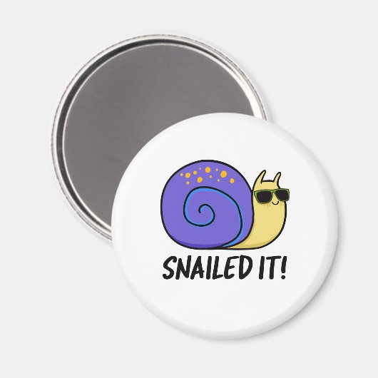 Aimant Snail It Funky Snail Pun (Recto/Verso)