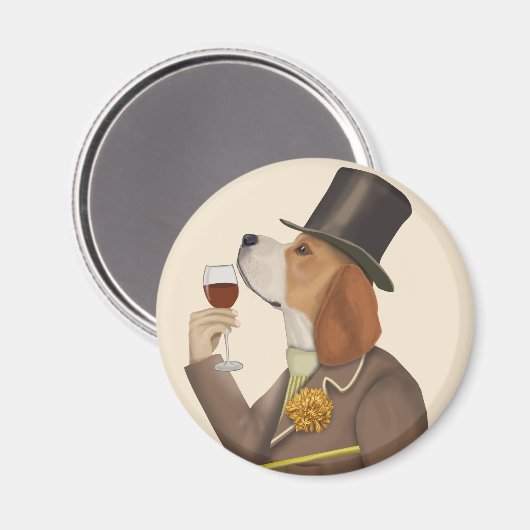 Aimant Snob de vin beagle (Recto/Verso)