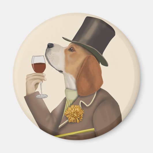 Aimant Snob de vin beagle (Devant)