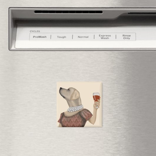 Aimant Snob de vin du Labrador jaune (In Situ (Lave-vaisselle))