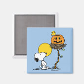 Aimant Snoopy & Bois Nid Avec Jack O'Lantern (Recto/Verso)