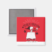 Aimant Snoopy et Woodstock - Joyeux et lumineux (Recto/Verso)