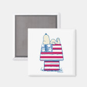 Aimant Snoopy sur 4 juillet Dog House (Recto/Verso)