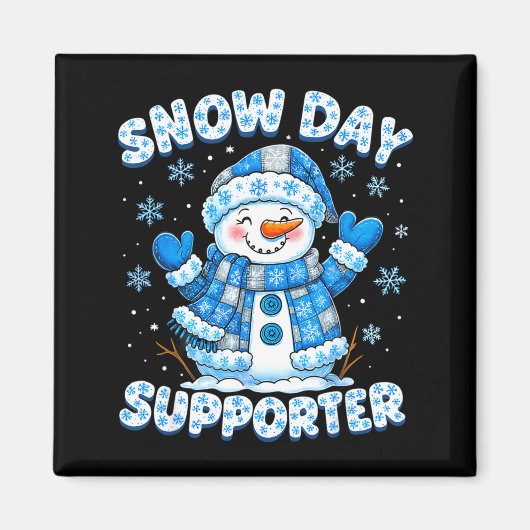 Aimant Snow Day Suprter Cute Snowman Snowflake Christmas (Devant)