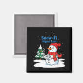 Aimant Snow-fi Signal Lost Funny Christmas Snowman Wifi (Recto/Verso)